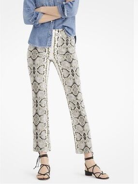 J.Crew Olive and Cream Snake-Print Jeans Size 30 Festival Concert Capsule